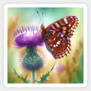 Duke of Burgundy - Watercolor Butterfly Sticker